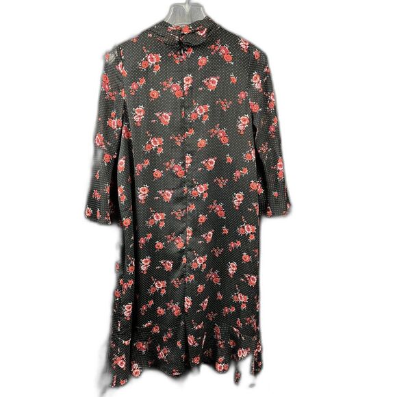 JM Studio By John Meyer Floral Small Dot Sheer Bell Sleeve Dress SZ 10:Pre-Owned - Picture 2 of 10